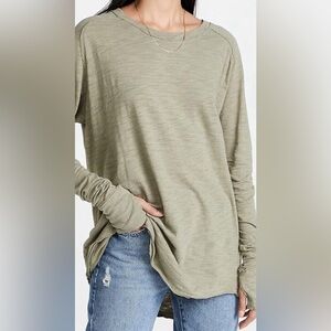 We The Free Arden Tee-long sleeve tshirt. Green. Small. *see photos*